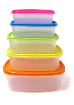 Coupon ⭐ Lexi Home 10 pc. Nested Rectangular Plastic Food Storage Set with Multi-Color Lids 🎉 -Cheap Waverly® Store Belk 1013