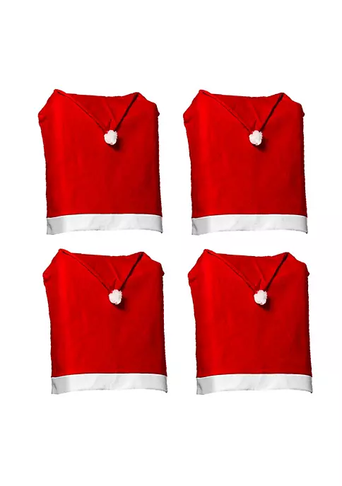 Cheapest ๐ Lexi Home Festive ๐ Christmas Holiday Decorations - Set of 4 Santa Hat Dining Room Chair Covers ๐ 1 Cheapest ๐ Lexi Home Festive ๐ Christmas Holiday Decorations - Set of 4 Santa Hat Dining Room Chair Covers ๐