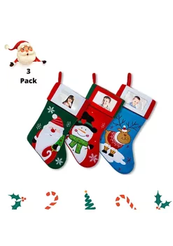Budget ✨ Lexi Home Large 🎅 Christmas Holiday Stockings - Set of 3 Photo Insert Stockings ✨ -Cheap Waverly® Store Belk 1035