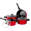 Coupon 👍 Lexi Home 7 Piece Carbon Steel Nonstick Petite Cookware Set - Red 😍