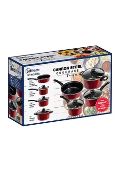 Coupon 👍 Lexi Home 7 Piece Carbon Steel Nonstick Petite Cookware Set - Red 😍 -Cheap Waverly® Store Belk 1057