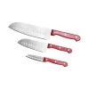 Promo 🤩 Lexi Home 3 pc. Cutlery Santoku Knife Set with Red Handles 🎉