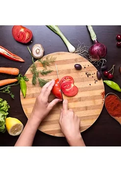 Promo 🤩 Lexi Home 3 pc. Cutlery Santoku Knife Set with Red Handles 🎉 -Cheap Waverly® Store Belk 1075