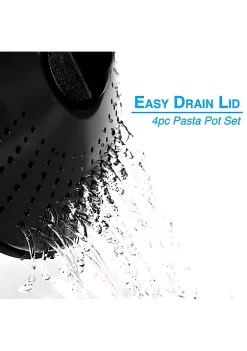 Best Pirce ❤️ Lexi Home High-Quality Carbon Steel 2 QT & 4 QT Pasta Stock Pot - Black 😍 -Cheap Waverly® Store Belk 1103