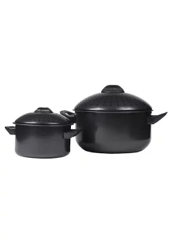 Best Pirce ❤️ Lexi Home High-Quality Carbon Steel 2 QT & 4 QT Pasta Stock Pot - Black 😍 -Cheap Waverly® Store Belk 1104