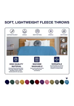 Wholesale 🥰 Lexi Home Versatile 50 x 60 Cozy Premiuim Fleece Throw Blanket – Baby Blue Single Pack 🥰 -Cheap Waverly® Store Belk 1115
