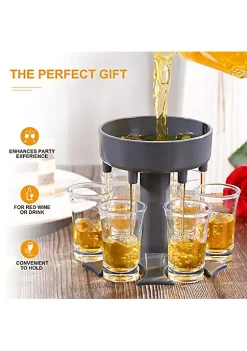 Best Sale 👏 Lexi Home 6 Shot Liquor Dispenser/Holder Set with 6 Shot Acrylic Glasses ❤️ -Cheap Waverly® Store Belk 1146