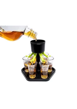 Hot Sale 🧨 Lexi Home Plastic Liquor Shot Dispenser and Pourer Set with Individual Stoppers 🥰