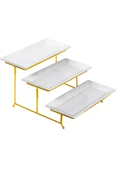 Cheap 😉 Lexi Home 3-Tier Classic Rectangular Serving Platter - Three-Tiered Cupcake Tray Stand 👍 -Cheap Waverly® Store Belk 1166