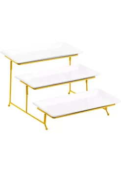 Cheap 😉 Lexi Home 3-Tier Classic Rectangular Serving Platter - Three-Tiered Cupcake Tray Stand 👍 -Cheap Waverly® Store Belk 1167