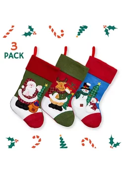 Best deal 😀 Lexi Home Large 🎁 Christmas Holiday Stockings - Set of 3 Embroidered Stockings 👏 -Cheap Waverly® Store Belk 1191