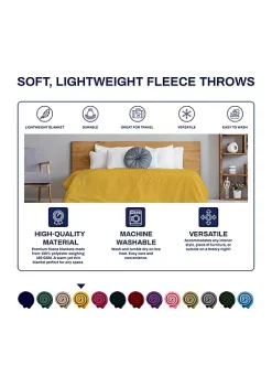 Best Sale 👏 Lexi Home Versatile 50 x 60 Cozy Premiuim Fleece Throw Blanket – Mustard Yellow Single Pack 🔥 -Cheap Waverly® Store Belk 1246