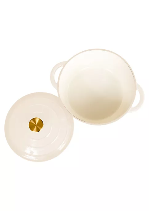 Discount ✔️ Lexi Home Durable Cast Iron Low Pot Dutch Oven - 5QT in Cream 🔥 5 Discount ✔️ Lexi Home Durable Cast Iron Low Pot Dutch Oven - 5QT in Cream 🔥 - Image 5