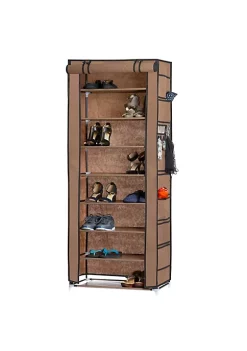 Best deal ✨ Lexi Home Large 8-Tier Brown 30 Pair 👟 Shoe Rack with Cover 👏 -Cheap Waverly® Store Belk 1276