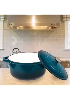 Best reviews of 🧨 Lexi Home Durable Cast Iron Dutch Oven - 6QT Casserole Pot in Blue Ombre Enamel 🎁 -Cheap Waverly® Store Belk 1287