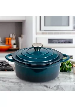 Best deal 🔔 Lexi Home Durable Cast Iron Dutch Oven - 2.8QT Casserole Pot in Blue Ombre Enamel ✔️ -Cheap Waverly® Store Belk 1301