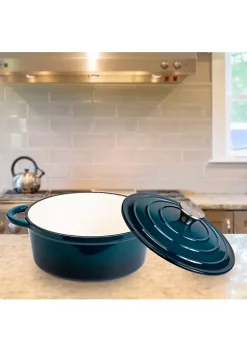 Best deal 🔔 Lexi Home Durable Cast Iron Dutch Oven - 2.8QT Casserole Pot in Blue Ombre Enamel ✔️ -Cheap Waverly® Store Belk 1302