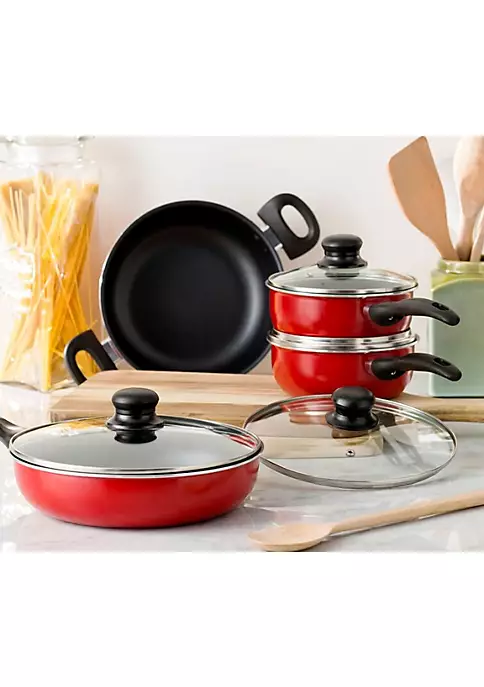 Flash Sale ๐ Lexi Home Thermal Conducting Aluminum Non-Stick Cookware 8 Piece Set - Red ๐ 1 Flash Sale ๐ Lexi Home Thermal Conducting Aluminum Non-Stick Cookware 8 Piece Set - Red ๐
