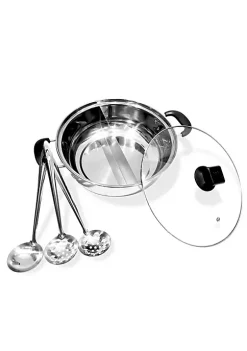 Best reviews of 🎁 Lexi Home Stainless Steel 4.5 QT Hot Pot with Divider and Cooking Utensils 🔔 -Cheap Waverly® Store Belk 1327