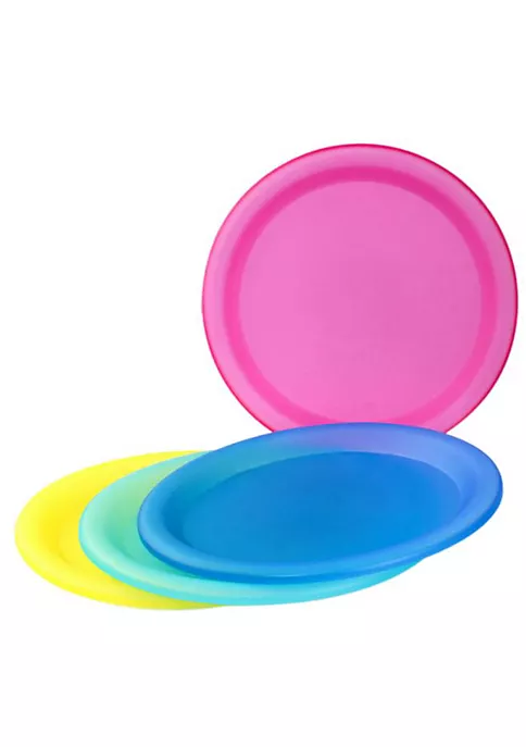Best Pirce 😀 Lexi Home Colorful Plastic Netted 10" Inch Dinner Plates- Set of 4 ⭐ 2 Best Pirce 😀 Lexi Home Colorful Plastic Netted 10" Inch Dinner Plates- Set of 4 ⭐ - Image 2