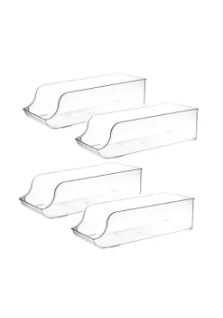 Hot Sale ⌛ Lexi Home Eco Conscious Clear Acrylic Fridge and Cabinet Can Holder Organizer Set of 4 🔥