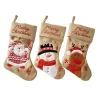 Budget 🧨 Lexi Home Large 🎅 Christmas Holiday Stockings - Set of 3 Rustic Burlap Stockings with Embroidered Holiday Characters 🔔