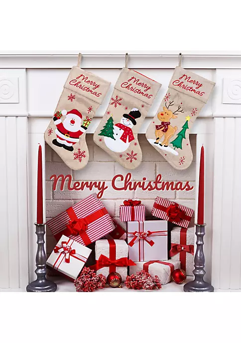 Best deal ๐ Lexi Home Rustic ๐ Christmas Holiday 4 Piece Set - Burlap Stockings and Tree ๐ Skirt ๐ 2 Best deal ๐ Lexi Home Rustic ๐ Christmas Holiday 4 Piece Set - Burlap Stockings and Tree ๐ Skirt ๐ - Image 2