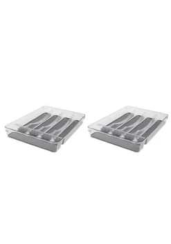 Best reviews of 🧨 Lexi Home Eco Conscious Clear Acrylic Flatware Organizer Tray Set of 2 🎉 -Cheap Waverly® Store Belk 1484