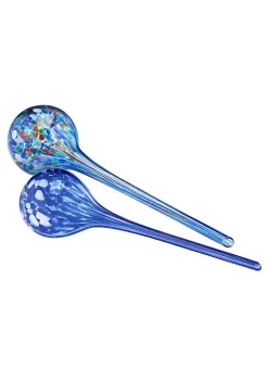 Deals 🔔 Lexi Home Indoor/Outdoor 13" Inch Glass Plant Self-Watering Globes – Set of 2 Large Aqua Globes ✨ -Cheap Waverly® Store Belk 1493