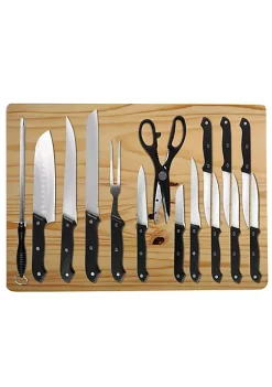 Discount 😀 Lexi Home Cutlery Set with Jumbo Cutting Board - 16 pc. Set 🔥 -Cheap Waverly® Store Belk 1569