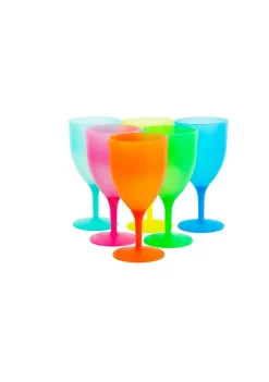 Best Sale 🌟 Lexi Home Colorful Plastic Netted 14oz Water Goblets - Set of 6 ✔️ -Cheap Waverly® Store Belk 1594