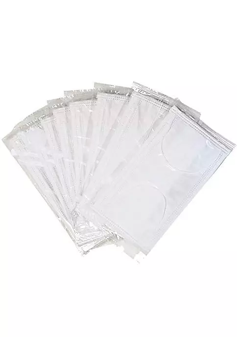 Best Sale 🧨 Lexi Home Adult 3 Ply White Disposable Face Masks-Individually Wrapped - 50 Pack 👏 3 Best Sale 🧨 Lexi Home Adult 3 Ply White Disposable Face Masks-Individually Wrapped - 50 Pack 👏 - Image 3