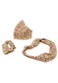 Best Pirce 🥰 Lexi Home 3 PC Woven Reusable Cotton Face Mask, Headband and Scrunchie Set 🥰 -Cheap Waverly® Store Belk 1640
