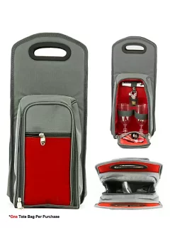 Cheap 🤩 Lexi Home 7 Pcs Wine Carrier Tote Bag - Insulated Wine Bottle Caddy Picnic Set Grey / Red 🛒 -Cheap Waverly® Store Belk 1643