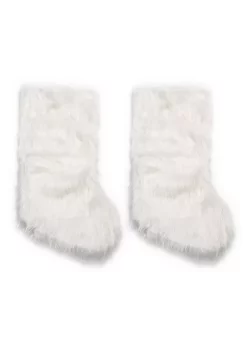 Best Sale 💯 Lexi Home Large ❄ Christmas Holiday Stockings - Set of 2 Cream Faux Fur Stockings 🎉 -Cheap Waverly® Store Belk 1658