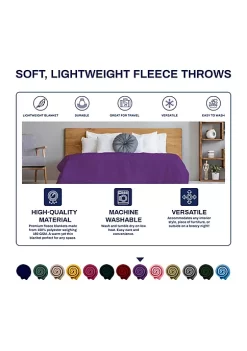 Best deal 👏 Lexi Home Versatile 50 x 60 Cozy Premiuim Fleece Throw Blanket – Dark Purple 12 Pack ✔️ -Cheap Waverly® Store Belk 1698