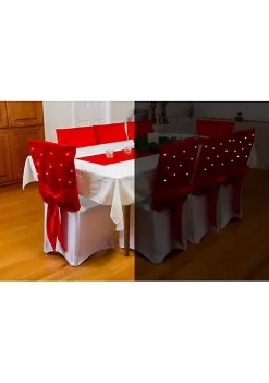 New 🔔 Lexi Home Festive 🎄 Christmas Holiday Decorations - Set of 2 LED Lights Dining Room Chair Covers 🧨 -Cheap Waverly® Store Belk 1705