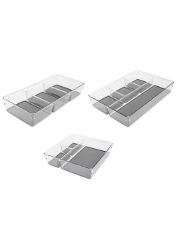 Cheapest 🛒 Lexi Home Eco Conscious Multi Compartment Clear Acrylic Organizer Trays - Set of 3 Assorted Organizers 🌟