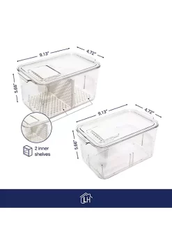 New 😀 Lexi Home Eco Conscious Clear Acrylic Fridge and Cabinet Vented Veggie Organizer with Inner Shelves 😉 -Cheap Waverly® Store Belk 1773