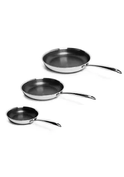 Best deal 🌟 Lexi Home Stainless Steel Diamond Tri-ply Kitchen 3 Piece Frying Pan Set- Nonstick Heat Resistant Kitchen Cookware for Cooking and Baking ❤️