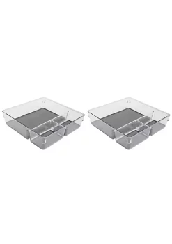 Deals 👍 Lexi Home Eco Conscious Clear 3 Compartment Acrylic Organizer Tray Set of 2 ⭐ -Cheap Waverly® Store Belk 1834