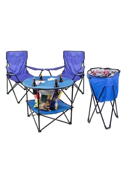 Discount ⭐ Lexi Home Durable 4PC Outdoor Picnic Set - Folding Table, Folding Chairs and Chest Cooler 🔥 -Cheap Waverly® Store Belk 1864