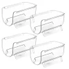 Promo 😉 Lexi Home Eco Conscious Clear Acrylic Fridge and Cabinet Wine Holder Organizer Set of 4 😉