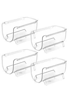 Promo 😉 Lexi Home Eco Conscious Clear Acrylic Fridge and Cabinet Wine Holder Organizer Set of 4 😉 -Cheap Waverly® Store Belk 1933