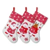 Coupon 🎉 Lexi Home Large 🎄 Christmas Holiday Stockings - Set of 3 Polar Fleece Snowflake Stockings 🥰