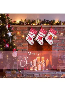 Coupon 🎉 Lexi Home Large 🎄 Christmas Holiday Stockings - Set of 3 Polar Fleece Snowflake Stockings 🥰 -Cheap Waverly® Store Belk 1952