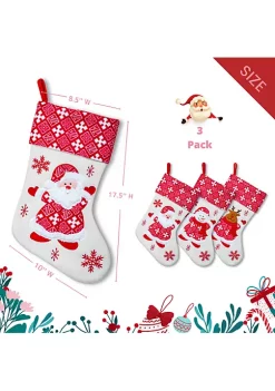 Coupon 🎉 Lexi Home Large 🎄 Christmas Holiday Stockings - Set of 3 Polar Fleece Snowflake Stockings 🥰 -Cheap Waverly® Store Belk 1953