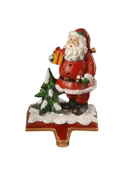 Coupon 😍 National Tree 6.5" Red and Green Santa Holding Gift Box ❄ Christmas Stocking Holder 🛒 -Cheap Waverly® Store Belk 2015