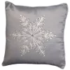 Hot Sale 🥰 National Tree 16" Gray and Silver 🔔 Christmas Snowflake Throw Pillow 👏