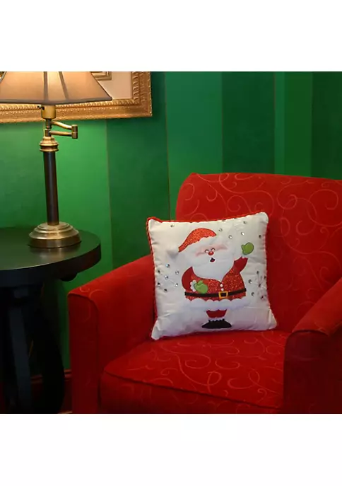 Hot Sale ๐ National Tree 16" Red and Silver ๐ Christmas Santa with Snowflakes Throw Pillow ๐ฅฐ 2 Hot Sale ๐ National Tree 16" Red and Silver ๐ Christmas Santa with Snowflakes Throw Pillow ๐ฅฐ - Image 2